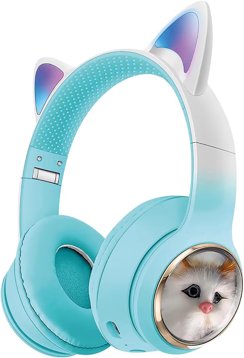 Sunix Wireless 5.3 Stereo Cat On-Ear Bluetooth Headset Green BLT-45