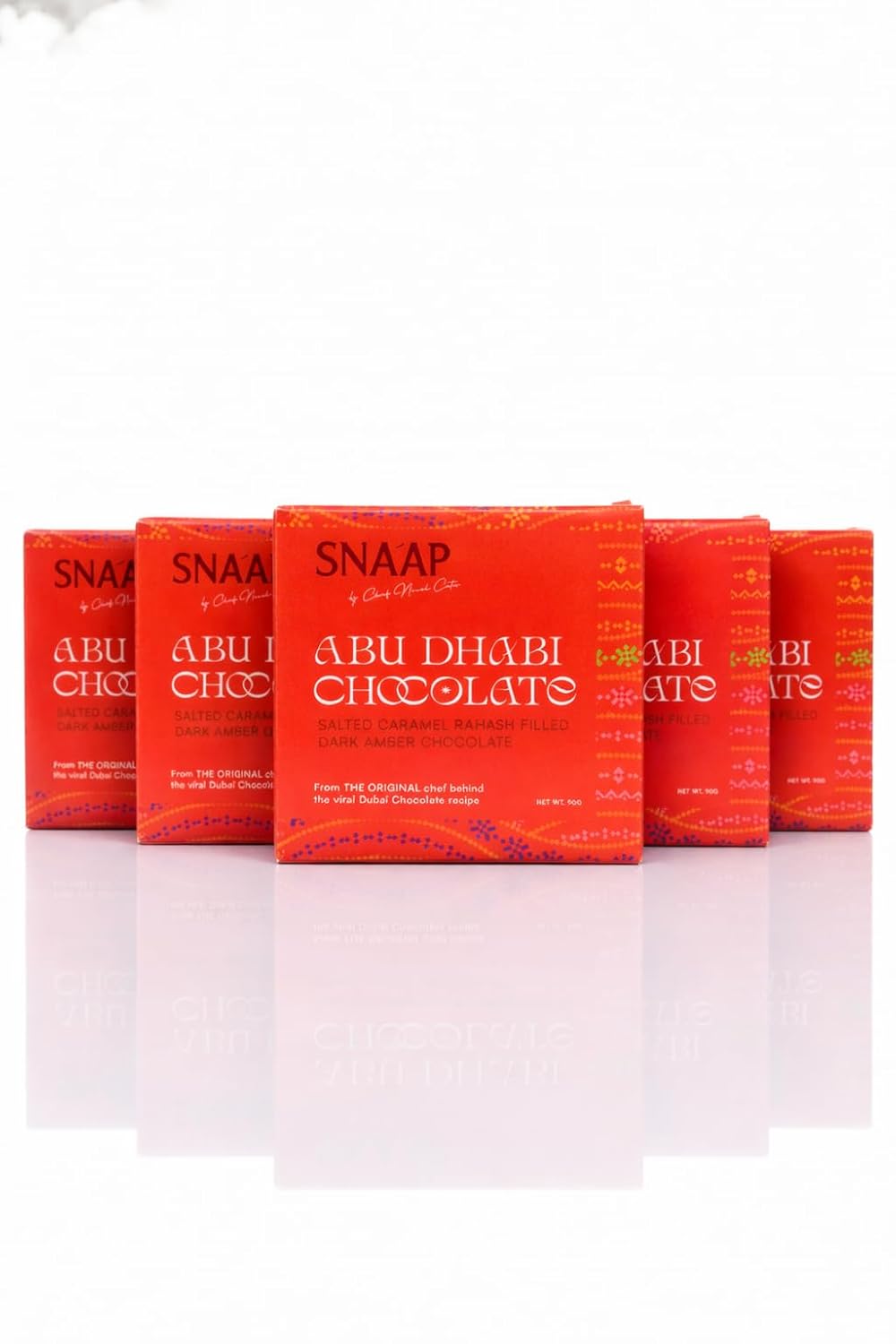 SNA’AP by Chef Nouel Cati Dubai Chocolate Bar – The Original Viral Recipe, Handcrafted Luxury Confectionery from the UAE – 90g Premium Box (Milk Pistachio kunafa - pack of 5)