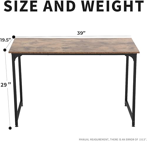 Miniatura 3 de NChanmar Escritorio para computadora de 39 pulgadas, escritorio de oficina para juegos con marco de metal, estación de trabajo de escritura para