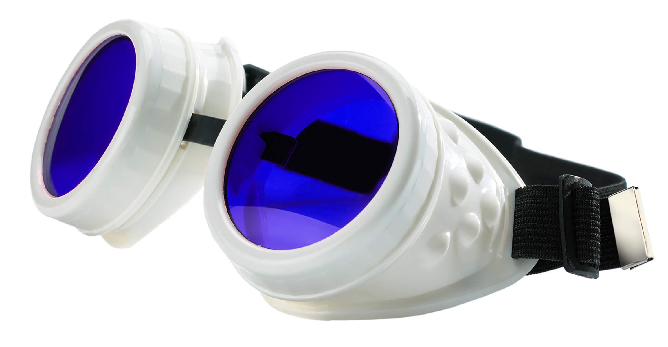 4sold Round Rave Novelty Cosplay Steampunk Goggles UK Ultra Premium Quality Steampunk Goggles Cyber Glasses Glasses Victorian Punk Style Welding Cosplay in a Gothic Style Goth Rustic Rivet Vintage