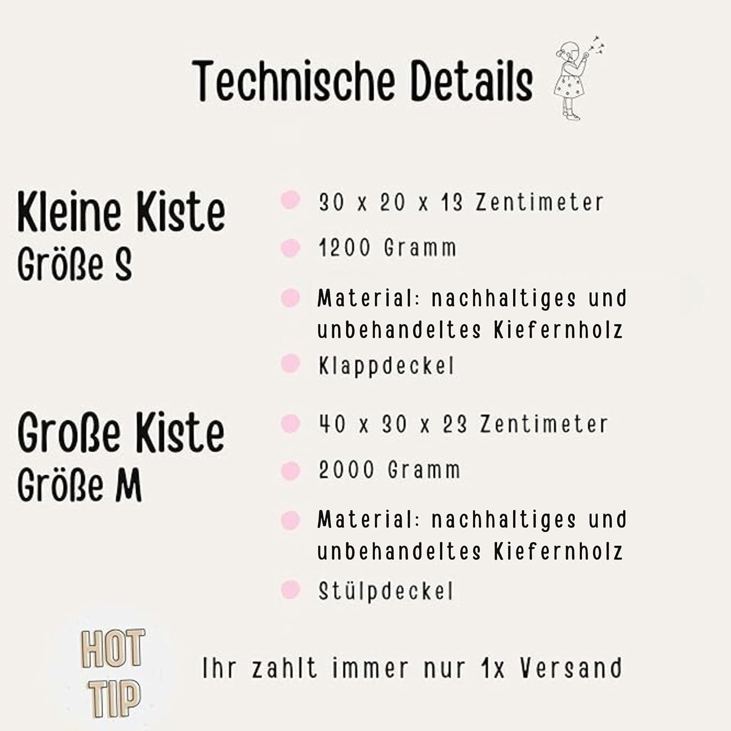 wunderwunsch® - Personalisierte Erinnerungsbox Baby mit Spezial-Druck - Baby Erinnerungsbox aus Holz - Geschenk zur Geburt (Blumenkranz Kindheitserinnerungen, S | 30 x 20 x 14 cm)