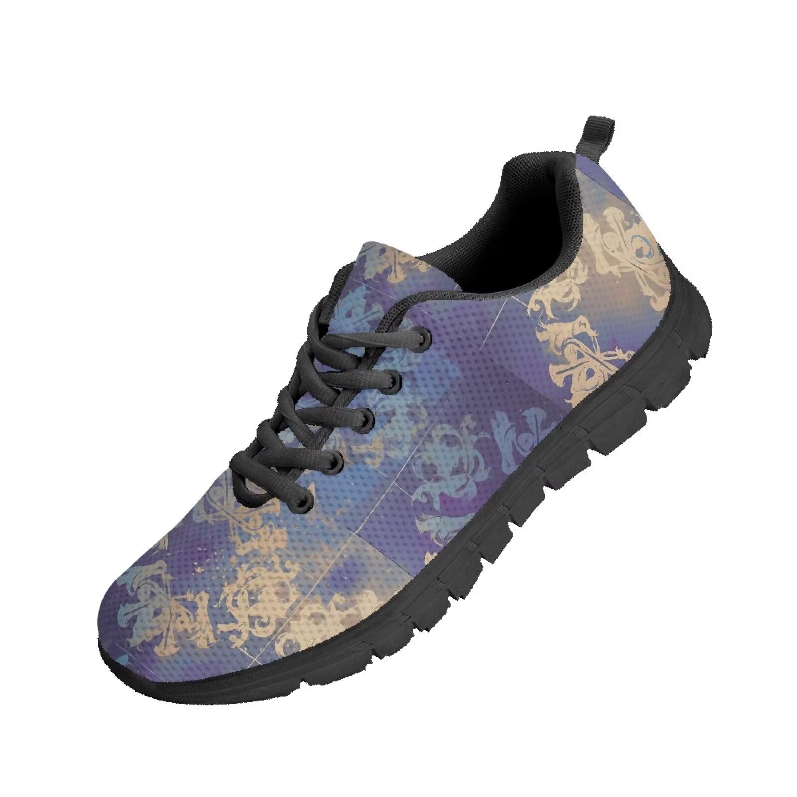 Scarpe da ginnastica geometriche da donna e ragazza, per camminate su strada, tribali, comode, con