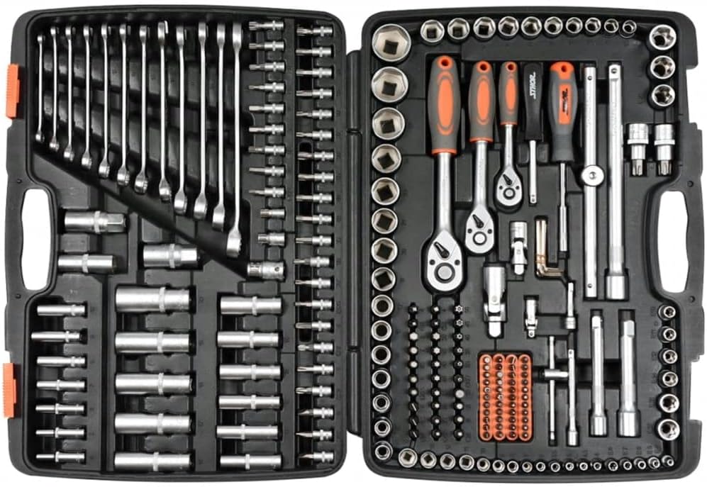 STHOR 58691 - socket and spanner set 216 pcs, 1/2", 3/8" and 1/4"