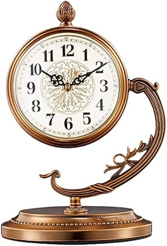 Reloj de escritorio, reloj de mesa, sin tictac, movimiento de cuarzo silencioso, vidrio HD, funciona con pilas, reloj de mesa para dormitorio, sala