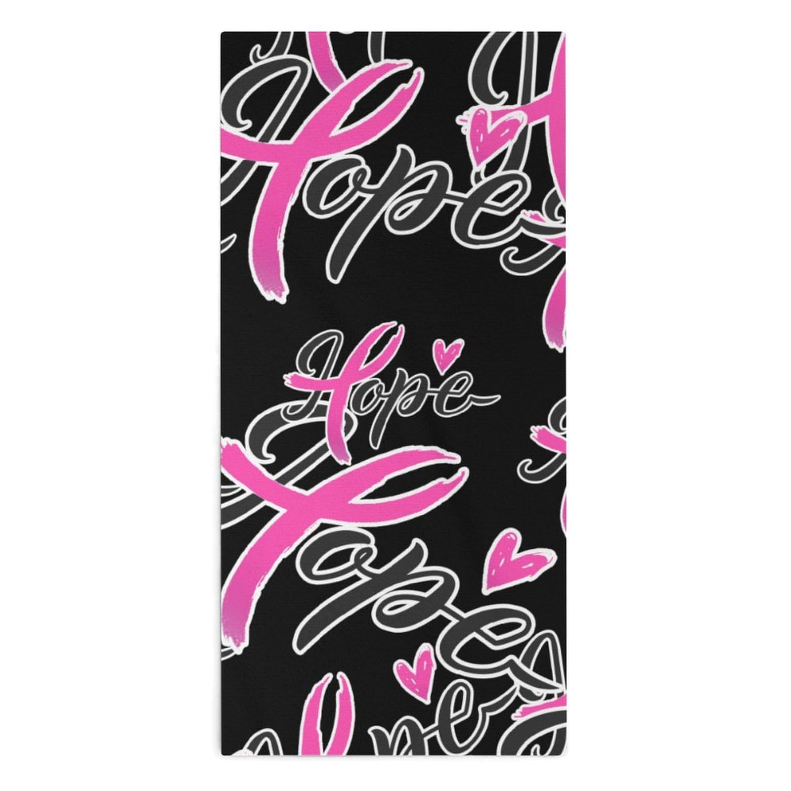 NCLQVJXZKHW Hope Breast Cancer Awareness Hand Towels Soft Face Towel Gym Bathroom Travel Hotel 13"x28"