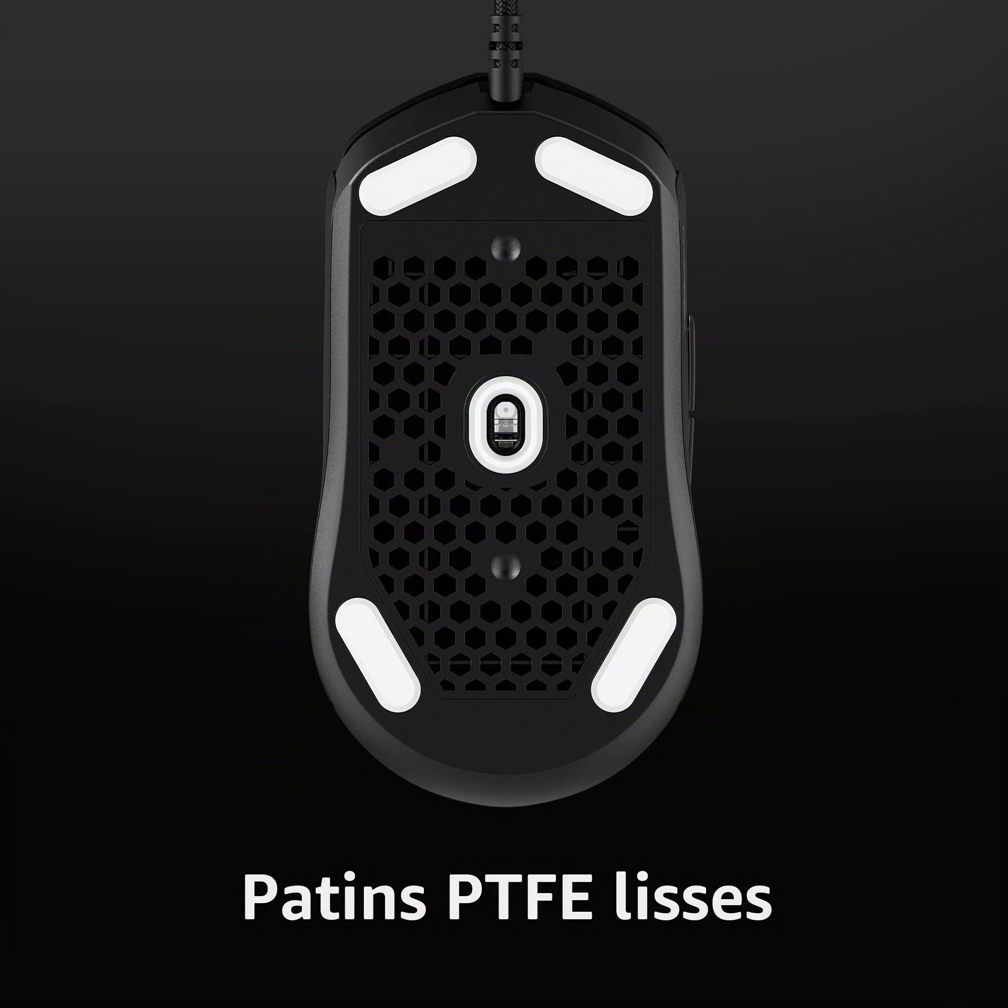 HyperX Pulsefire Haste 2 Souris Gaming Filaire, Ultra Légère 53 g, Capteur HyperX 26K jusqu’à 26 000 DPI, Polling Rate 8 000 Hz, Câble HyperFlex 2, 6 Boutons Programmables PC, Noir