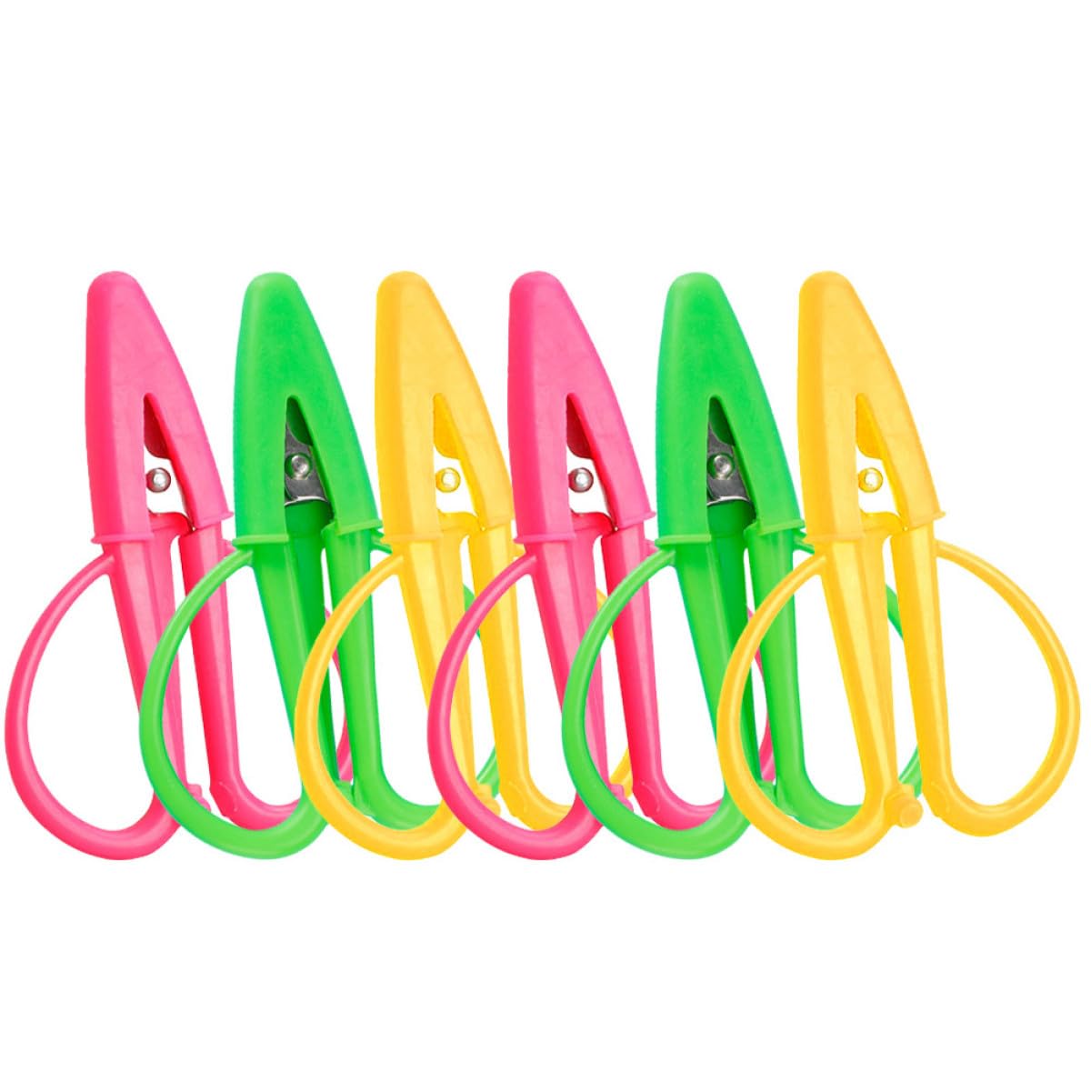 Mini Tijeras Portátiles de Seguridad para Costura 6 Piezas | Acero Inoxidable y Silicona, Puntas Finas, Aspecto Bonito, para Labores de Viaje y Enhebrado