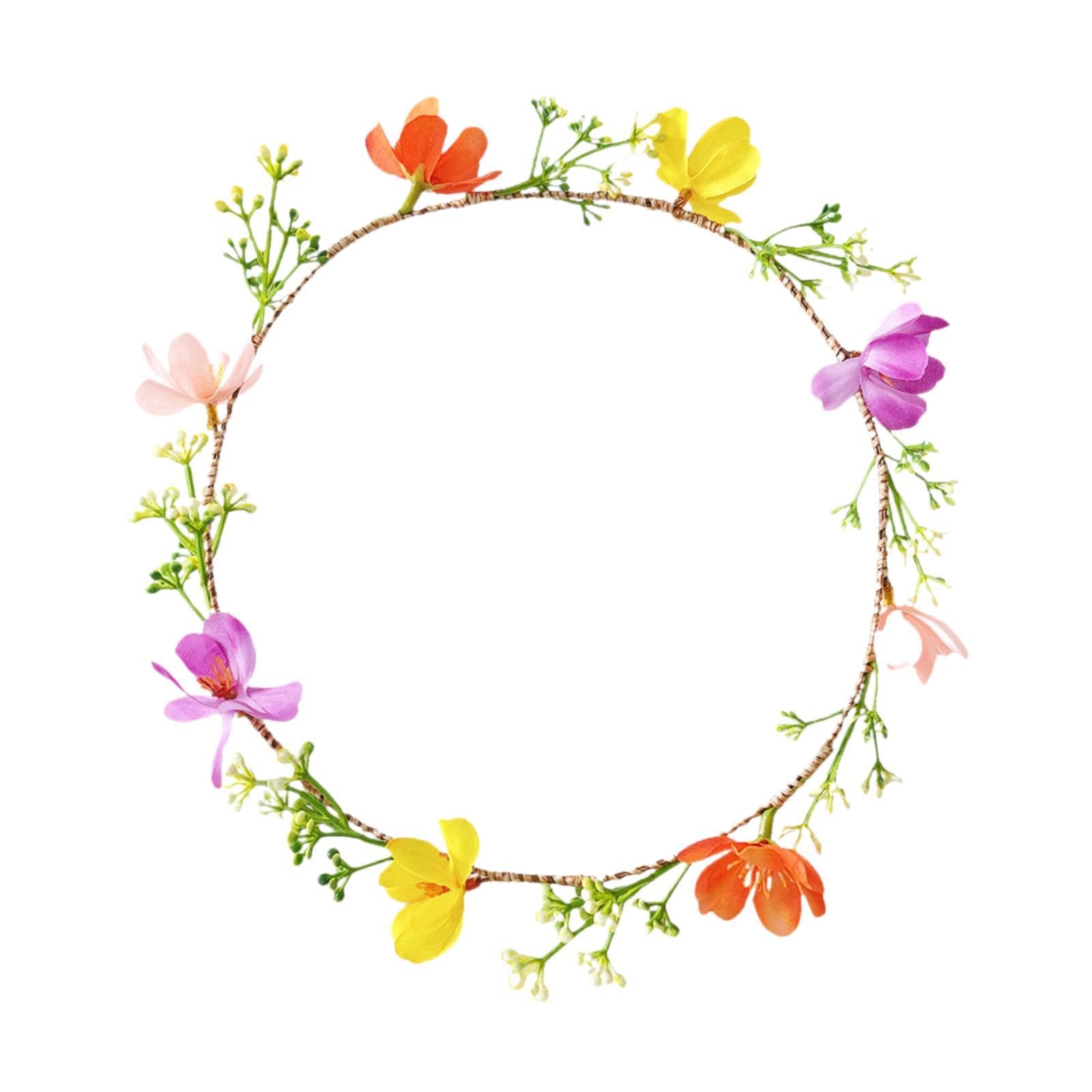 Floral Headband Rustic Flower Garland for Party Wedding mixed color floral-image-10