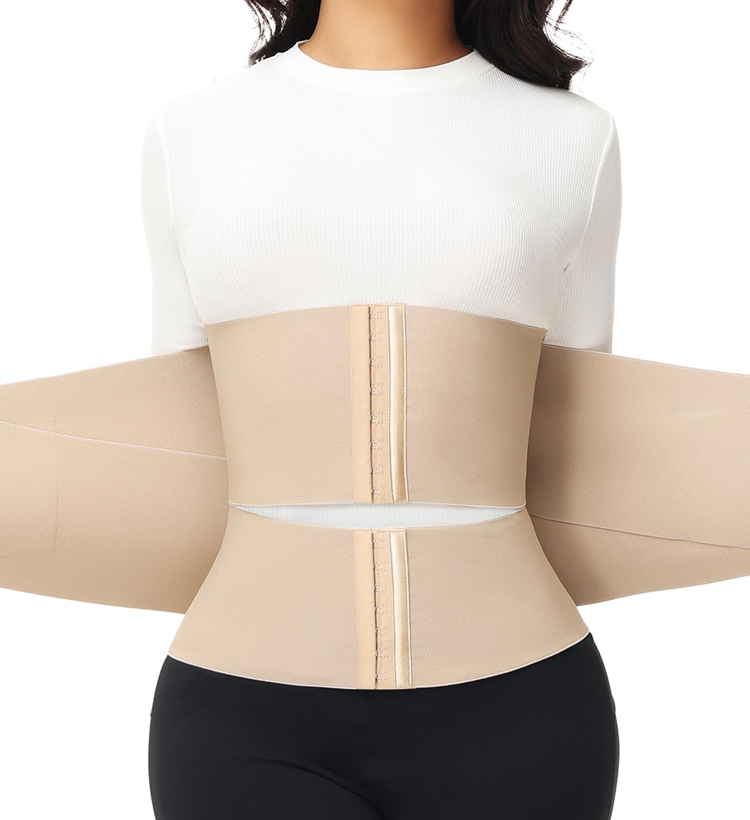 Waist Trainer For Women Tummy Control Workout Waist Cincher Segmented Triple Wrap Belt Postpartum Girdle with Hooks