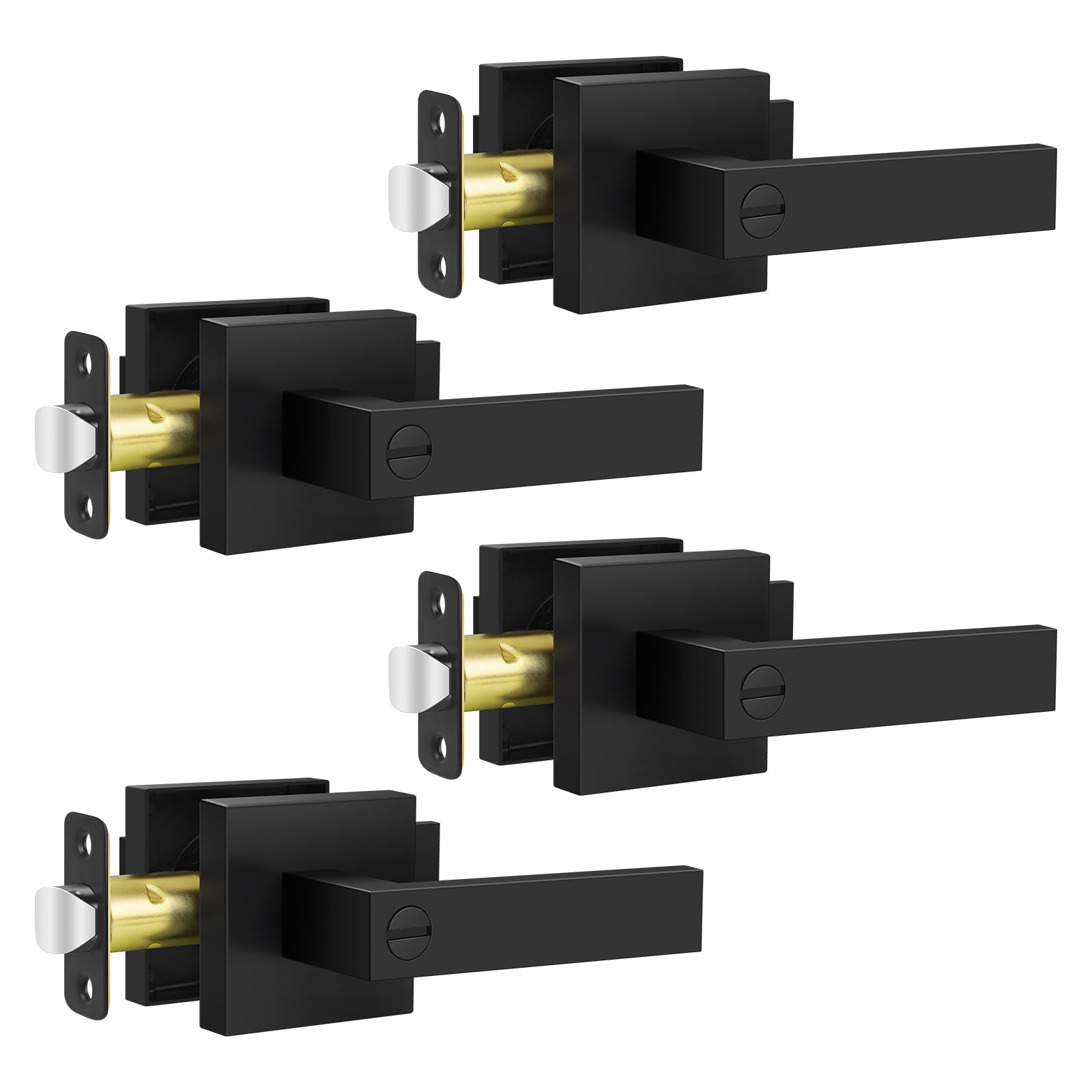 Gold Door Knobs - Keyless Privacy Handles -14