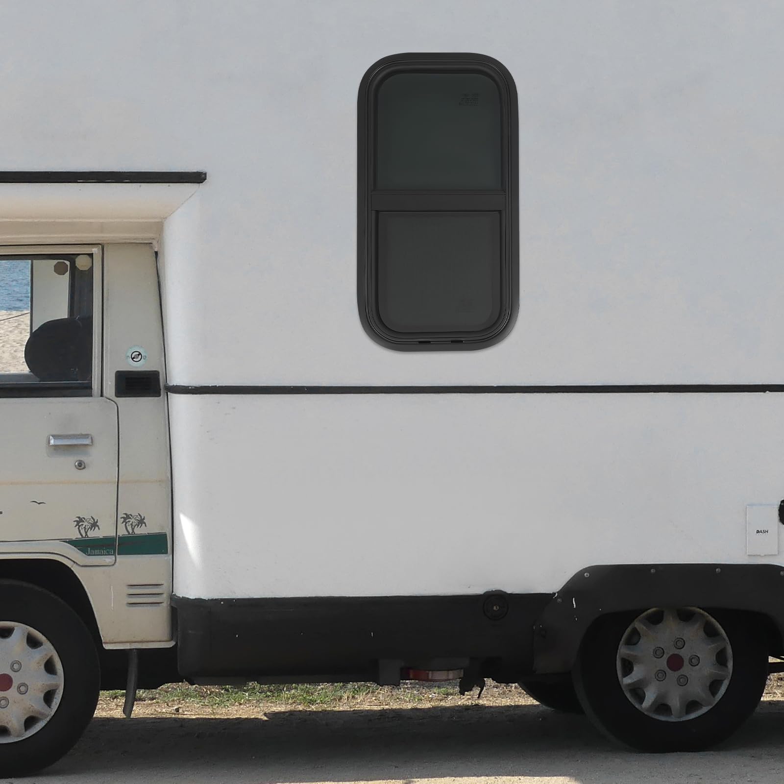 Finestra Scorrevole Verticale Per Camper E Rimorchi – Telaio Alluminio, Vetro Temperato 4 Mm, Scuro, Impermeabile E Anti-UV – Misure 300x600 Mm