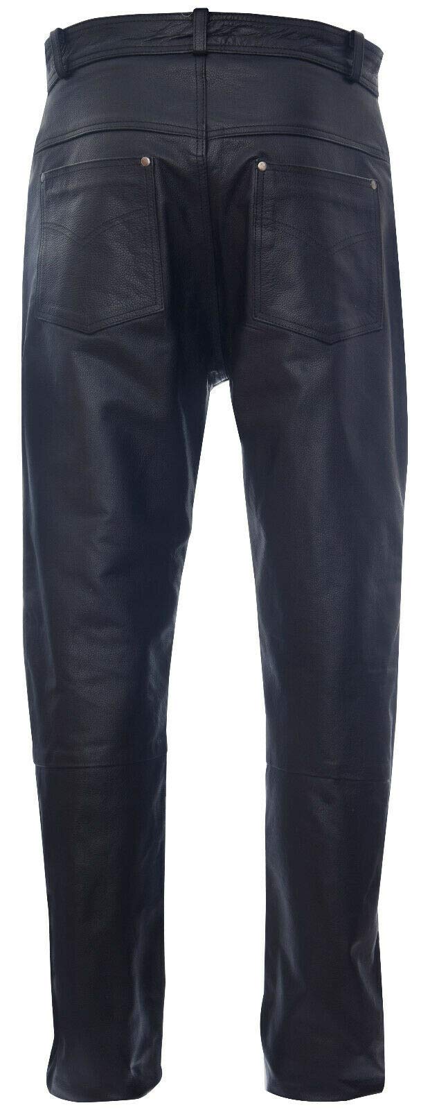 Infinity Hommes Classique Moto Motard Pantalon en Cuir Jeans 42