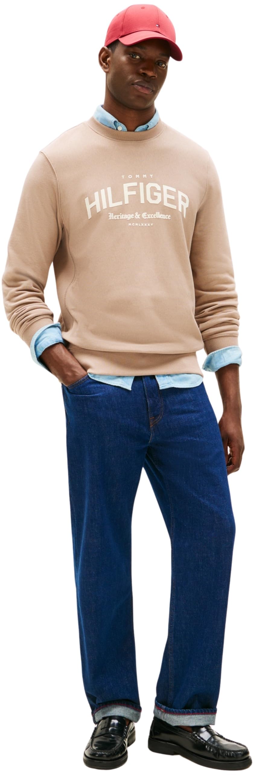 Tommy Hilfiger Hilfiger Arch Crew Neck Mw0mw40067 Sudadera sin Botones Hombre (Pack de 1)