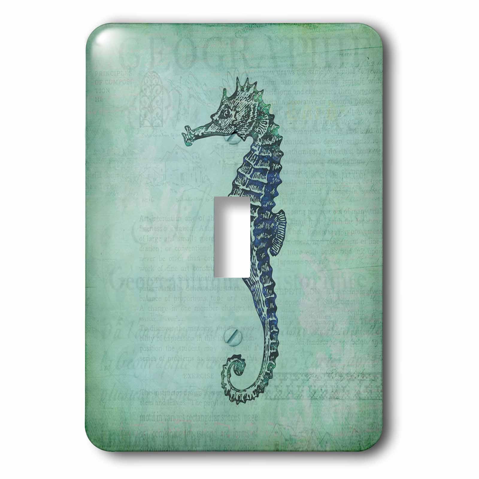 Interrupteur à baïonnette décoratif Seahorse Vintage multicolore 3dRose