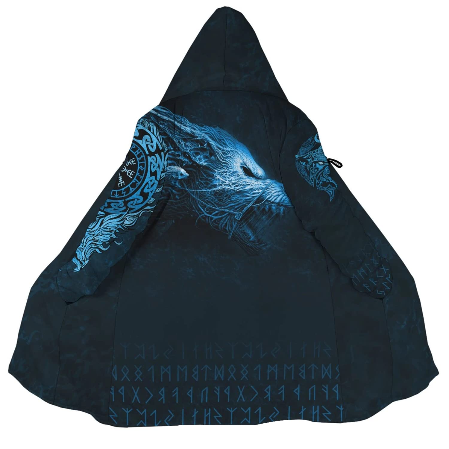 JHBTFQ Wikinger Wintermantel - 3D Bedruckt Mit Kapuze Für Herren & Damen (1,2kg)