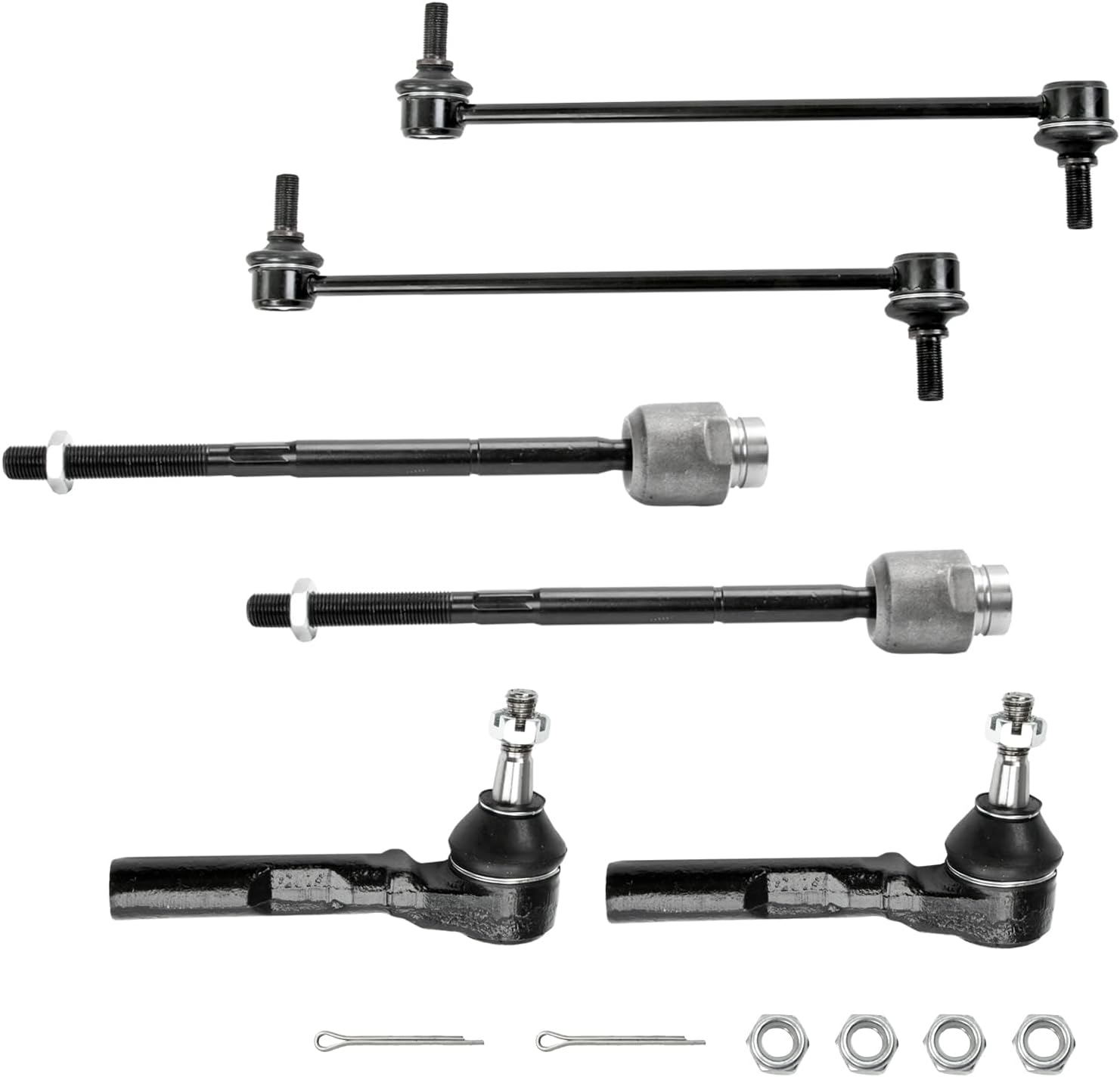 Motorman 6pcs (2) ES800086+(2) EV80988+(2) K80252 Front Inner&Outer Tie Rod End,Sway Bar End Link for 2004-2012 MALIBU,2005-2010 G6,2007-2009 AURA Motorman 6pcs (2) ES800086+(2) EV80988+(2) K80252 Front Inner&Outer Tie Rod End,Sway Bar End Link for 2004-2012 MALIBU,2005-2010 G6,2007-2009 AURA
