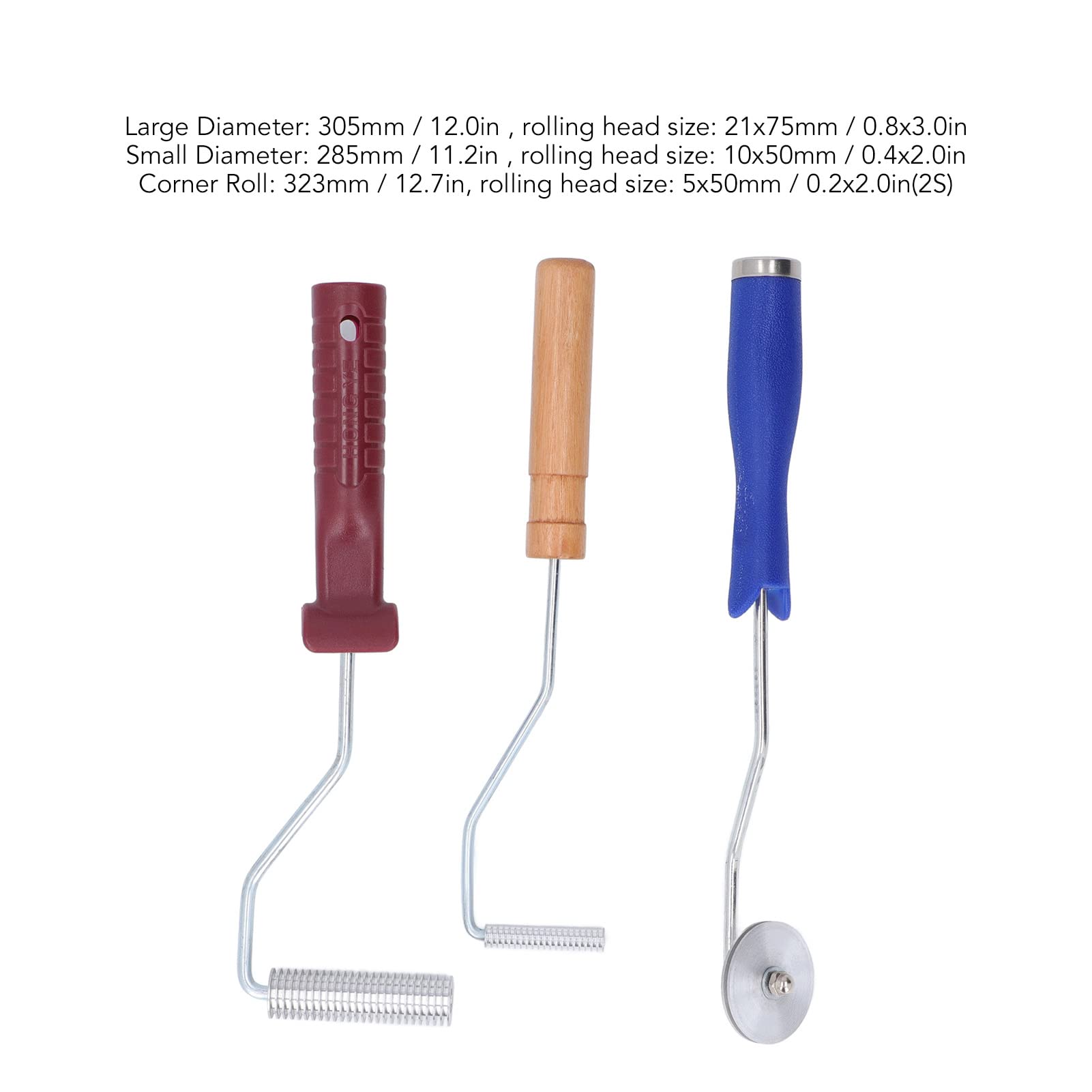 Yosoo Glasvezel Paddle Roller Kit Set, Bubble Buster Roller Tool 3 Stks