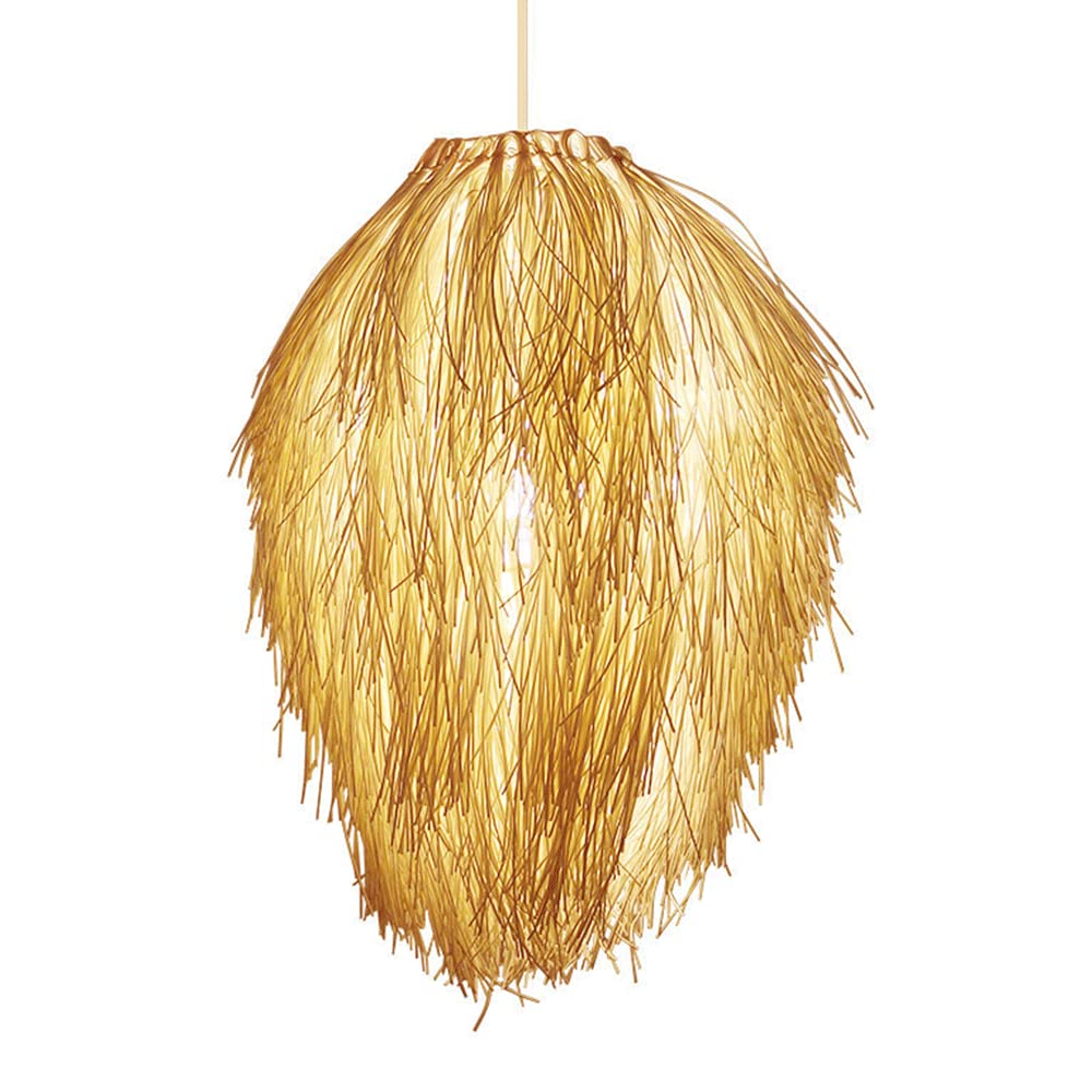 STARZE Natural Bamboo And Rattan Chandelier Pastoral Rattan Wicker Pendant Lamp Irregular Hollow Woven Rattan Pendant Light Japanese Style Retro Craft Lights Rattan Lantern Bird's Nest Chandelier