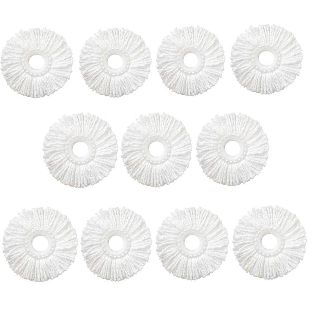 GANNU Microfiber 360 Degree Head Refill for Magic Mop, Standard, White (Pack of 11)
