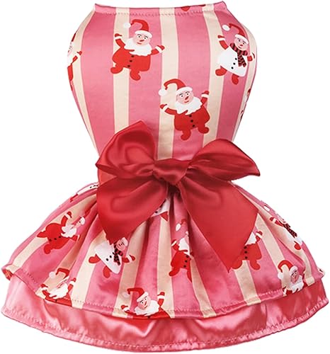 Otunrues Vestido de Navidad para perro, disfraz de Navidad para perro, disfraz de Papá Noel con corbatín para perro, vestidos de fiesta de Navidad,