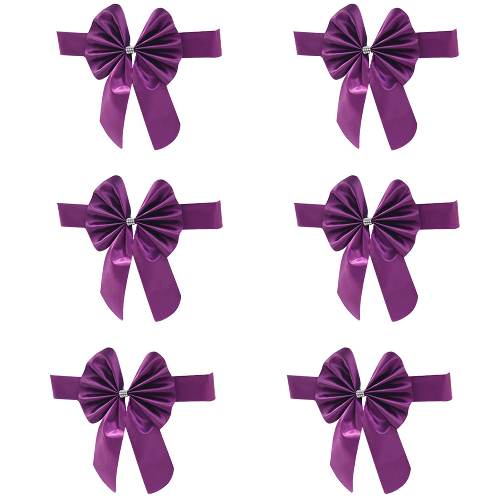 XuQiZZpp Luxurious Satins Chair Back Bows Elastic Fit Stretch Sashes Add Sophistication to Room Easily Fit Decors Stretch Decorations