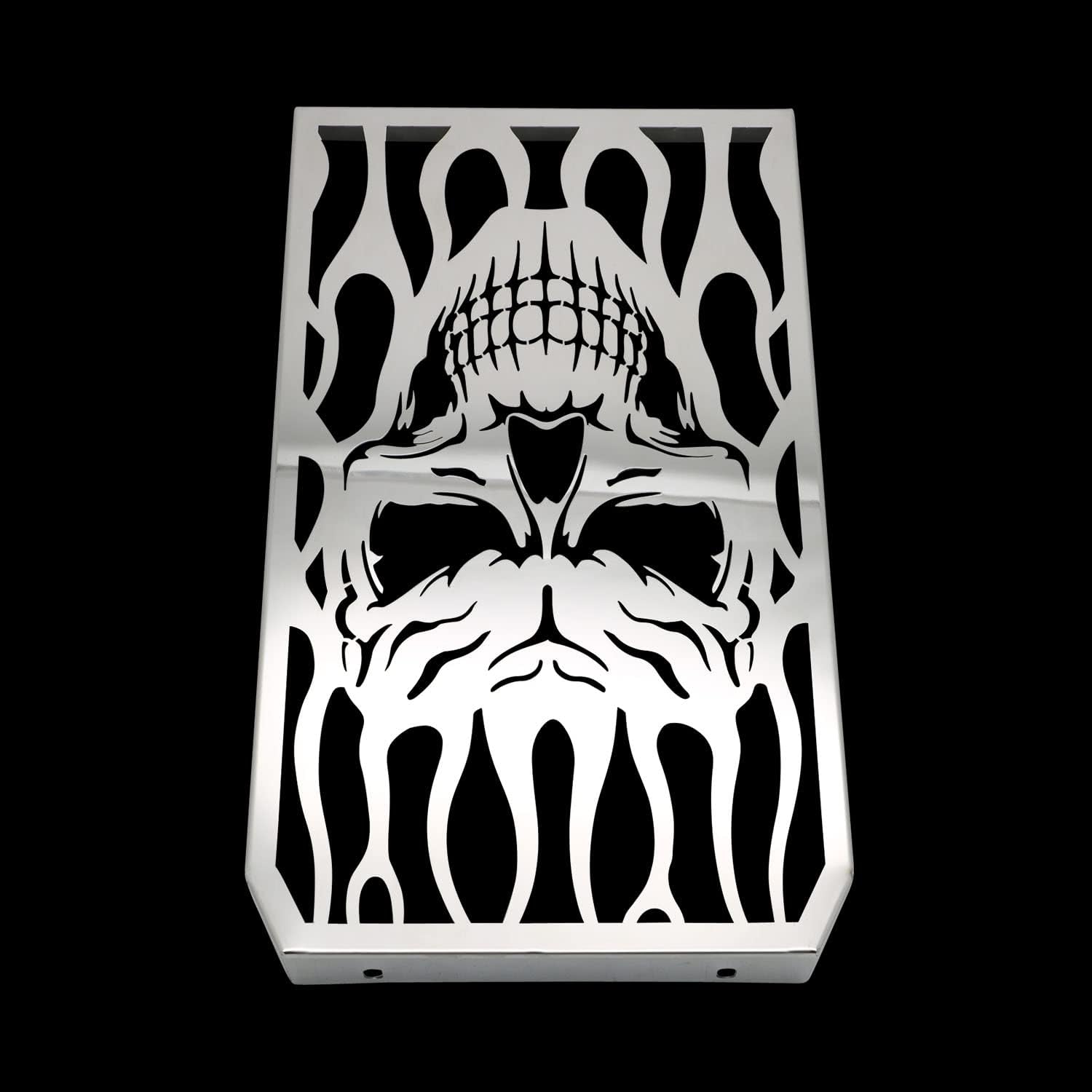 Skull Motorcycle Steel Chrome Skull Radiator Grill Cover Guard Protector For Suzuki Boulevard M90 / Intruder VZ1500 (silver)
