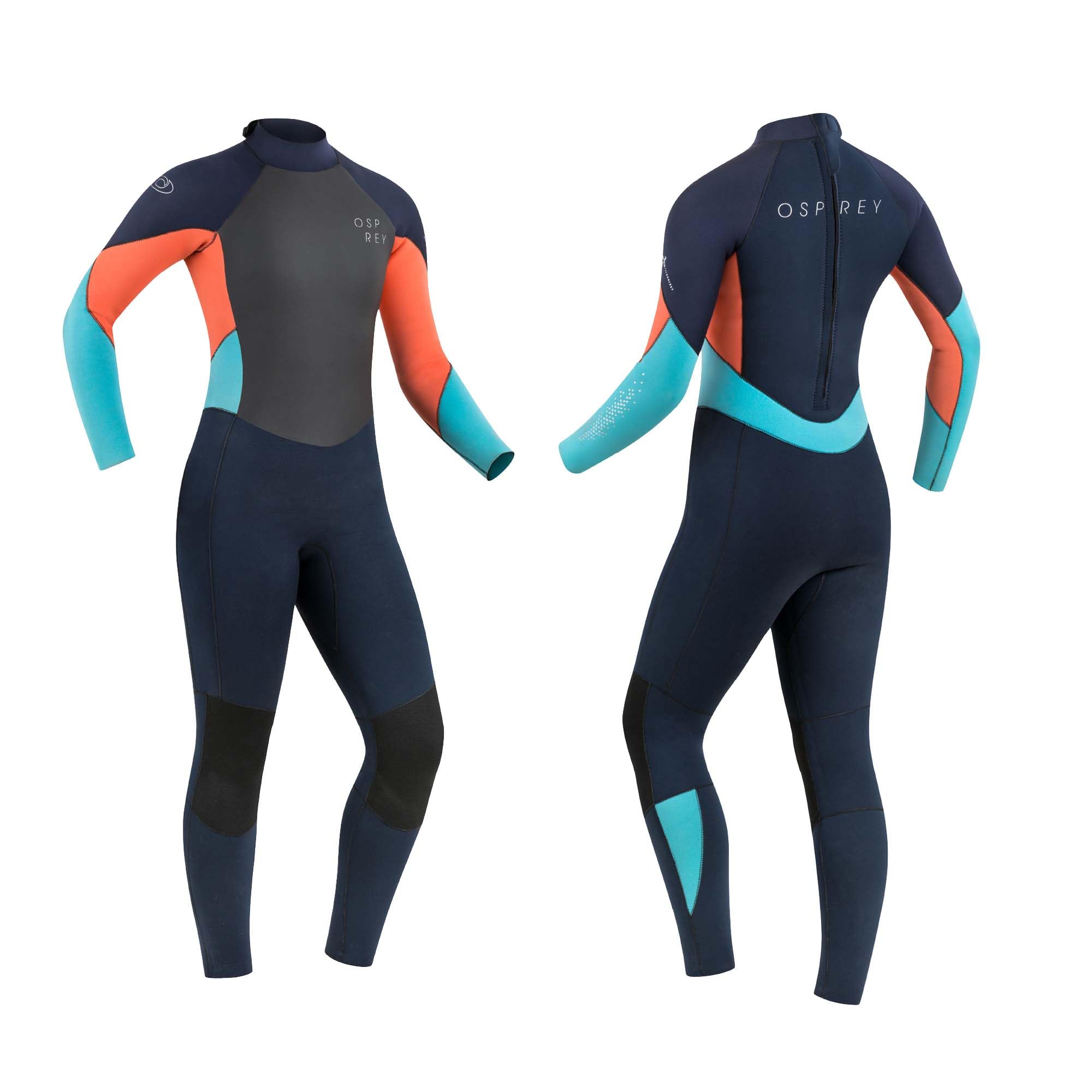 Osprey Womens Full Length 5mm Winter Wetsuit, Adult Neoprene Surfing Diving Wetsuit, Zero, Coral, XS