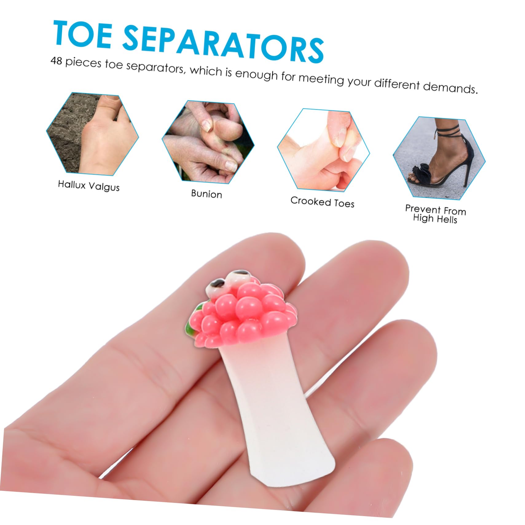 LIFKOME Pedicure Toe Spacers for Women 24pcs Silicone Toe Separators Foot Spa Products