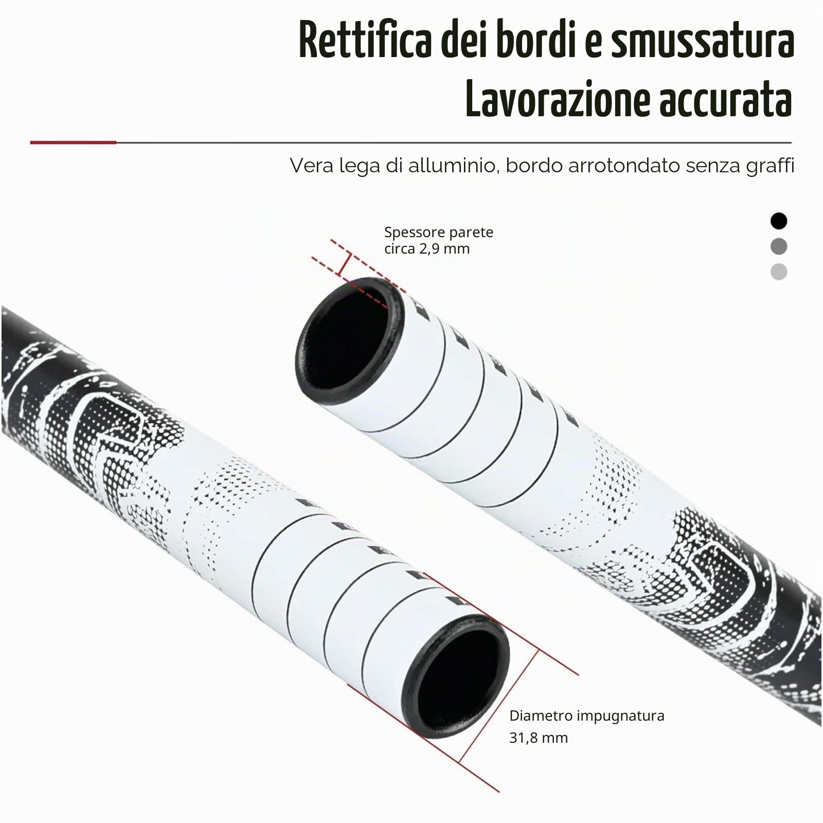 YLME Manubrio della Bicicletta, Manubrio A Forma di Rondine per Bicicletta MTB, Maniglia per Bici Ultraleggera da 31,8 * 680 Mm/720/780 Mm, per Ciclismo su Strada di Montagna BMX