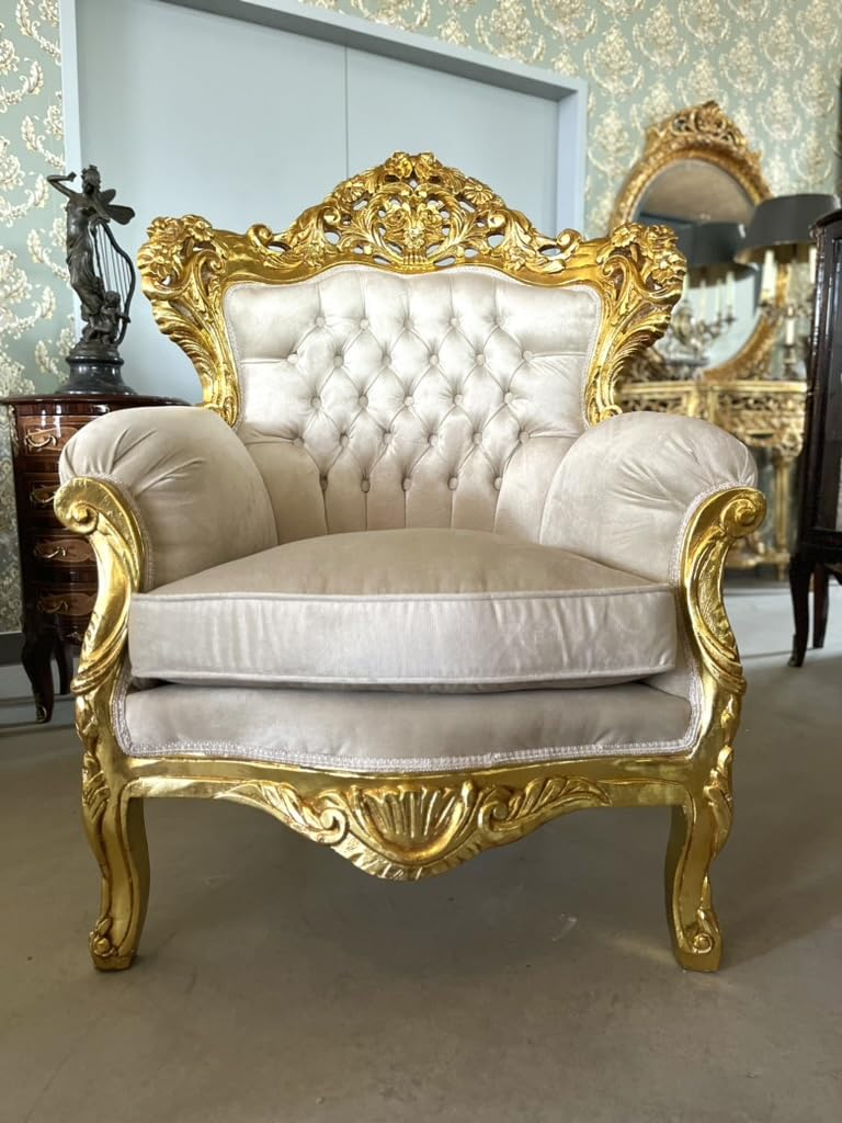 Ensemble de canapé de style Louis français beige rétro baroque rococo en velours avec finition dorée pour décoration de hall d'hôtel à domicile
