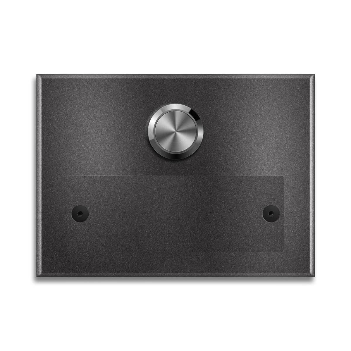 Metzler Edelstahl Türklingel Aufputz Eisenglimmer DB 703 - Rostfrei, Wetterfest, Optionale Gravur, LED-Drucktaster, Austauschbares Namensschild - Modell Kasa