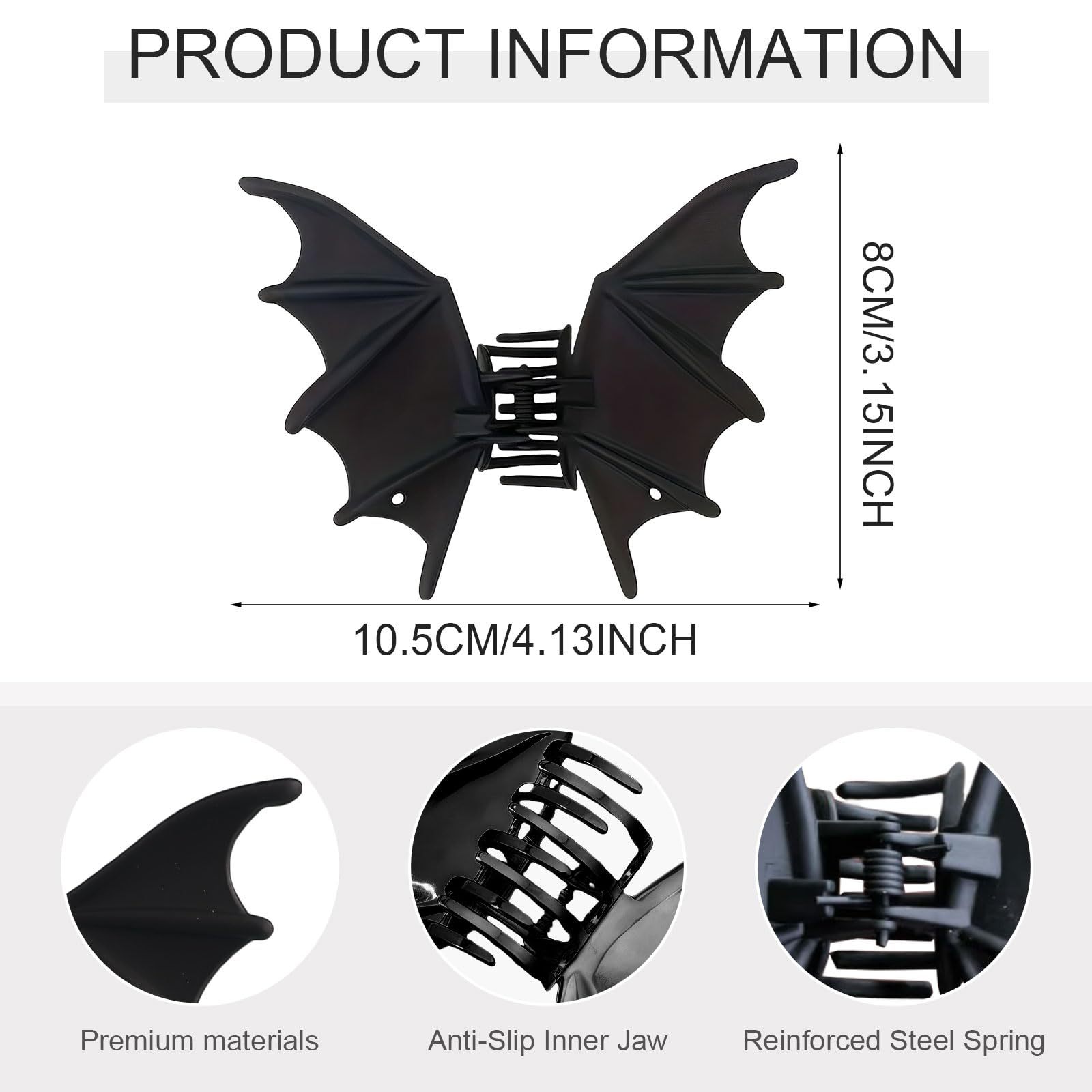 Amazon.com : Gothic Black Bat Hair Clips for Women Girls  display picture 1