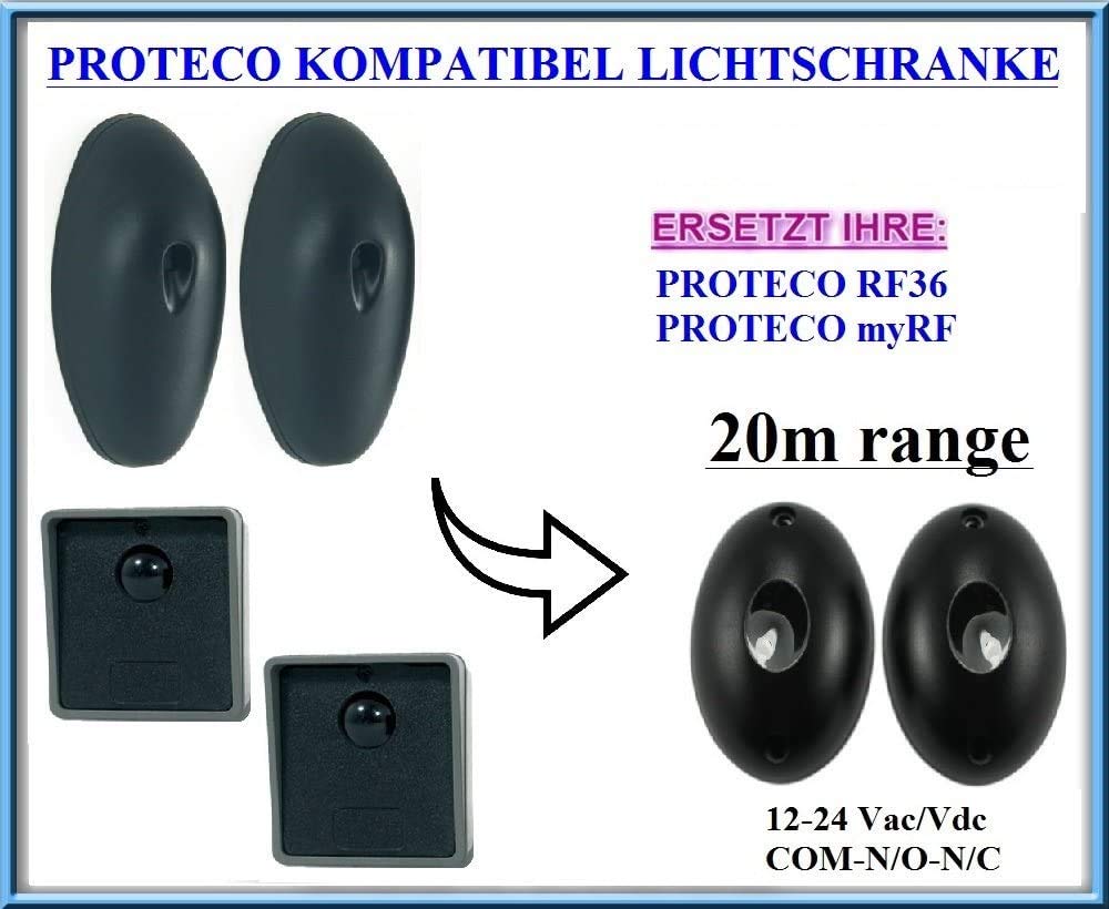 Proteco RF36/PROTECO Myrf Compatible Lichtschranke, works of Universal Photocells Infrared IR Sensor 12-24 VAC/VDC - Image 2