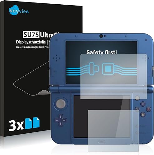 Savvies Pellicola Protettiva Compatibile con Nintendo New 3DS Protezione Schermo Pezzi 