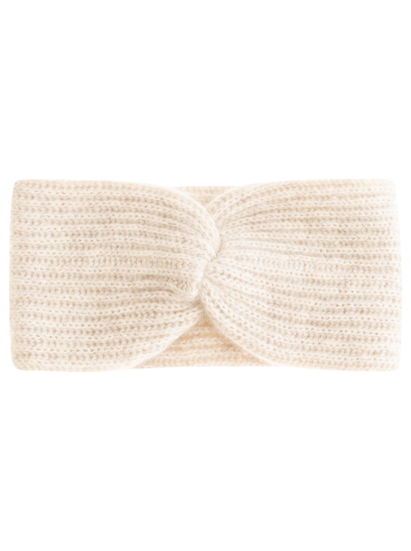 Zwillingsherz Rippen Stirnband aus 100% Kaschmir - Hochwertiges Grobstrick Kopfband Uni Design für Damen Frauen - Wolle - Ohrenschutz Haarband - Sport Freizeit warm weich - Frühjahr Herbst Winter