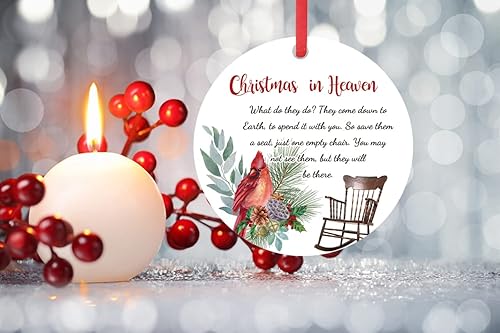 Miniatura 7 de Adornos de Navidad en el cielo con adornos de silla, cardenales, adornos de Navidad, regalos de condolencias por la pérdida de un ser querido,
