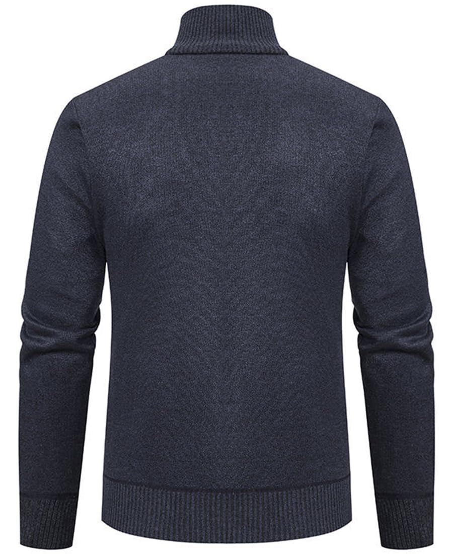 PADOLA Gilet Homme Zippé Veste en Maille Cardigan Homme Veste Homme mi Saison Col Droit Pull Hiver Blouson Homme avec Polaire Chaud Sweat Coupe Vent avec Poche
