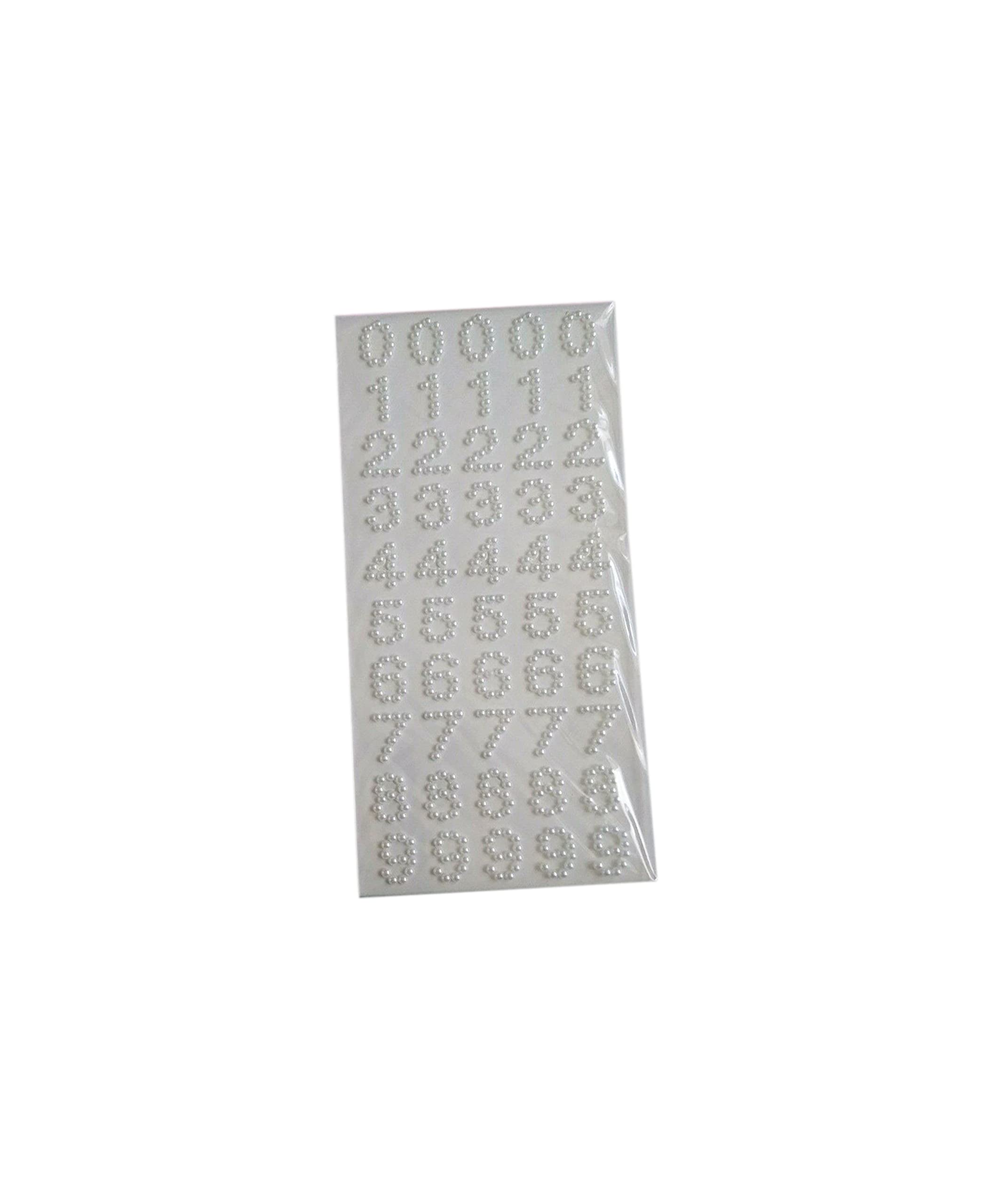Vsorce4u White 1 Sheet X Pearl Number Sticker Sheet Self Adhesive Numbers Sticker For Card Making Scrapbooking Art & Craft