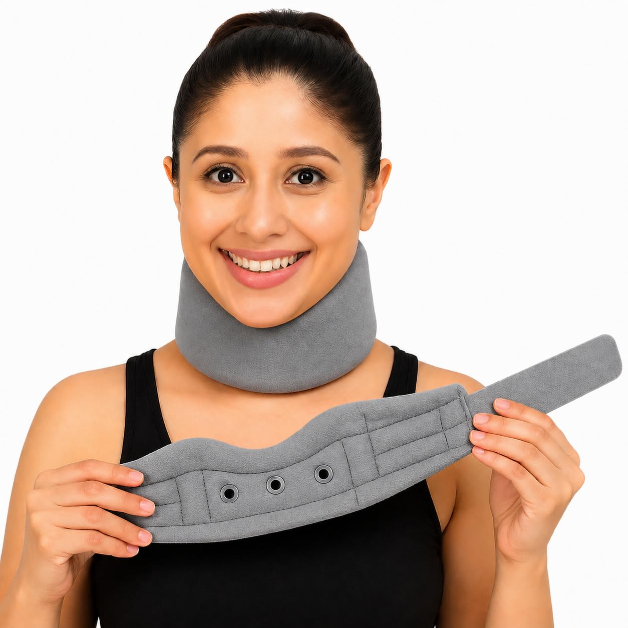 Dr Helix Grey Neck Support Belt - Adjustable Cervical Collar for Neck Pain Relief & Posture Support - Ideal for Neck Strain, Whiplash, and Post-Surgery Recovery - (Pack of - 1)-picture-14