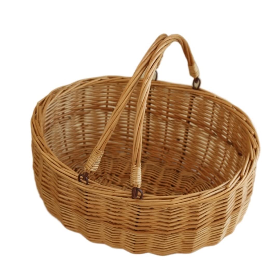 Cesta Picnic Cesta De Picnic Juego de cestas de Sauce con Cesta de Picnic Lavable, Kit de Servicio de Cubiertos, Cesta de Picnic de Estilo inglés Cesta Picnic para Camping(Color:A)