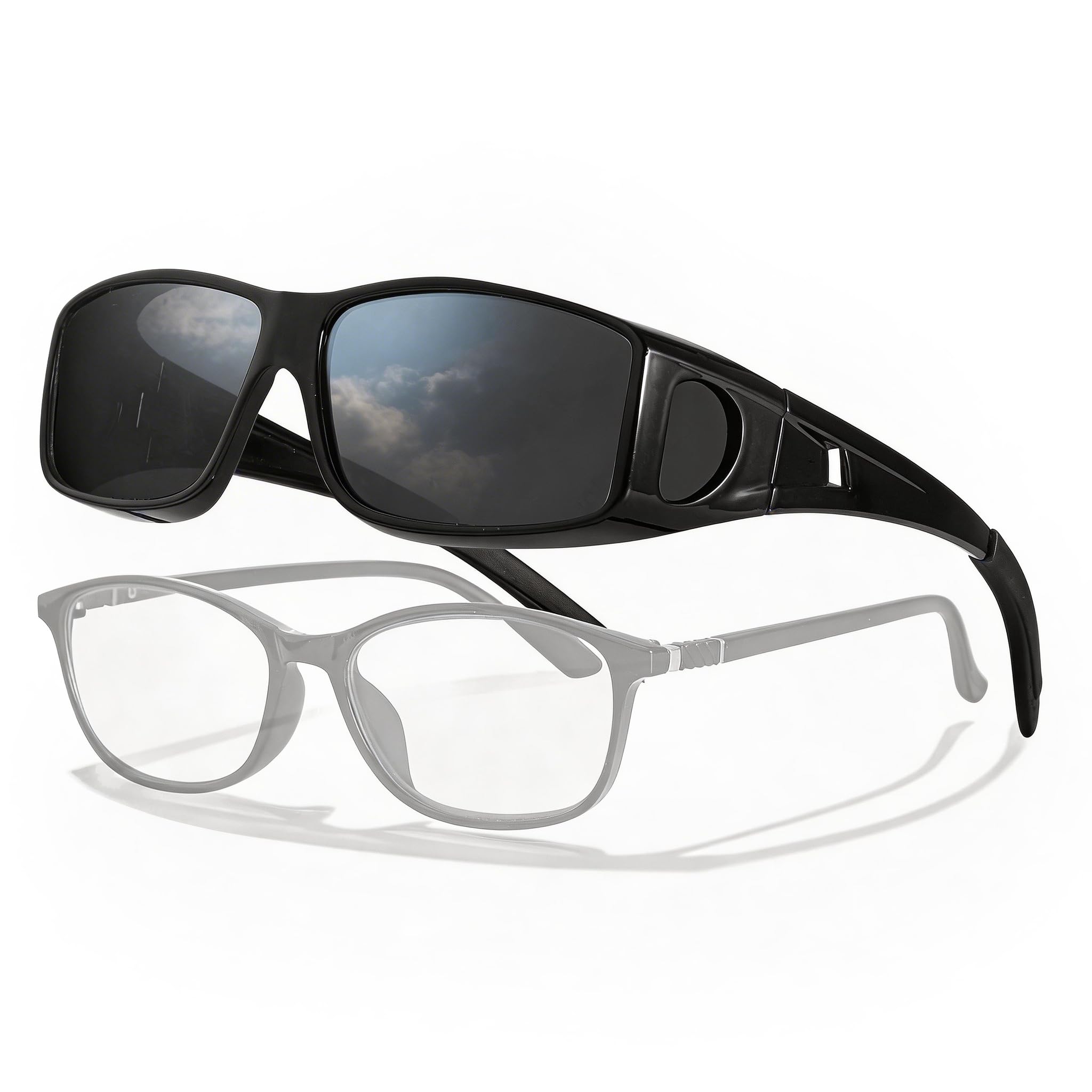 Over Glasses Sunglasses Wrap Around Polarized Sunglasses for Men Women Fit Over Prescription Glasses with UV Protection