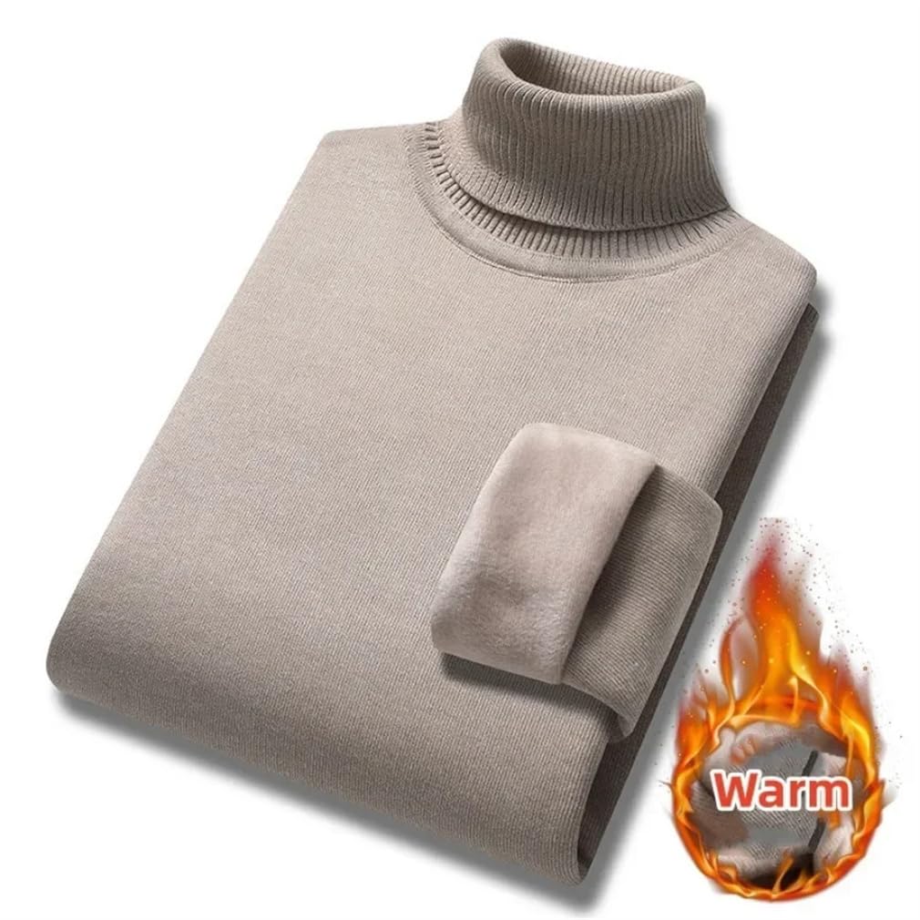 Maglione per gli uomini Inverno Casual Pullover Caldo Dolcevita Maglione In Pile Maglione Spesso Solido Sottile Camicie Di Base