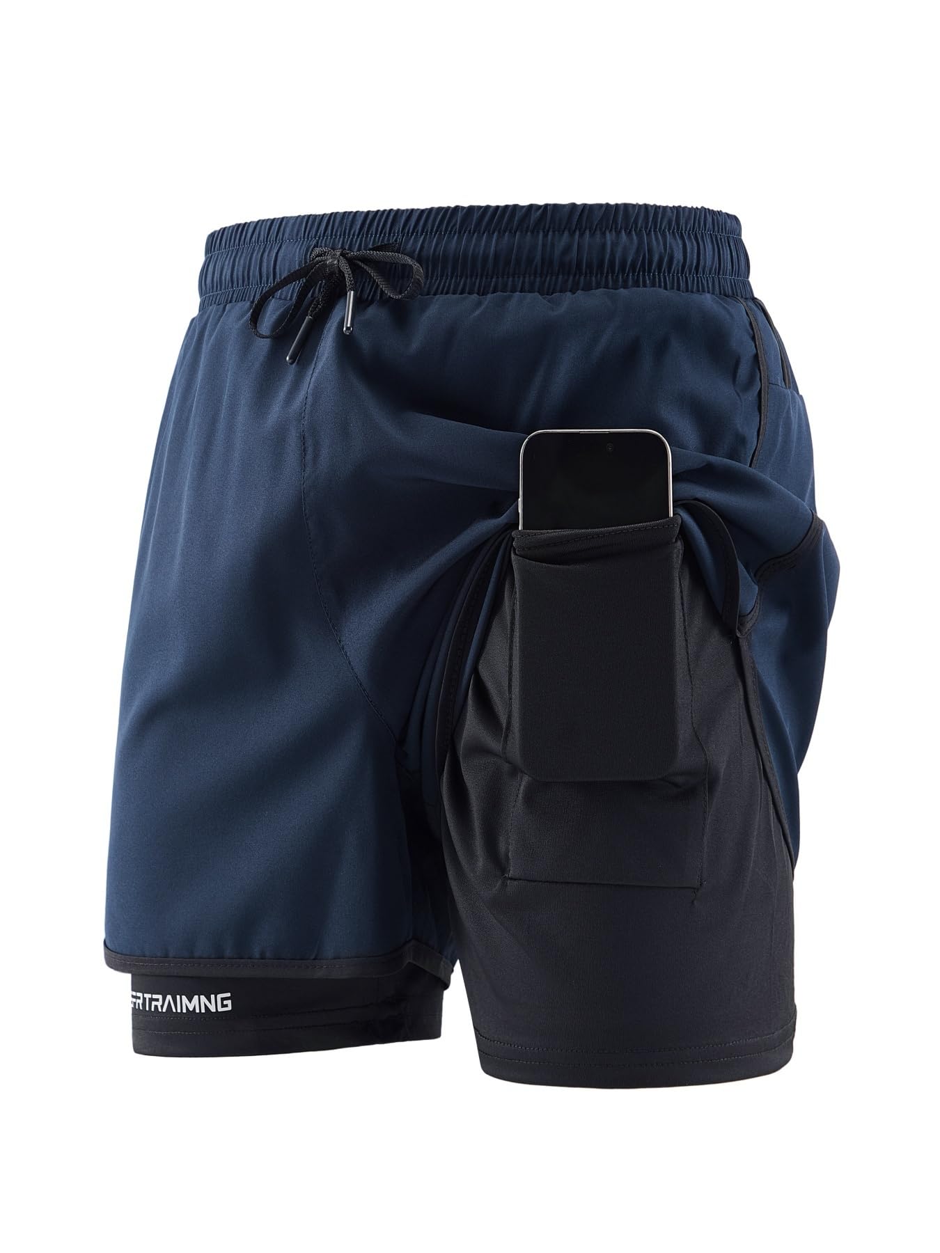 Pantalones cortos deportivos 2 en 1 para hombre, de secado rápido, ligeros, con bolsillos — view 3