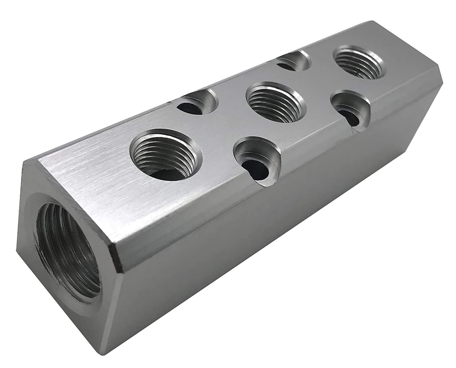 XMHF3 Way Pneumatic Manifold Air Distribution Block, Compressed Air Manifold Pneumatic Block, Air Coupler Fast Connector for Pneumatic Air Compressor