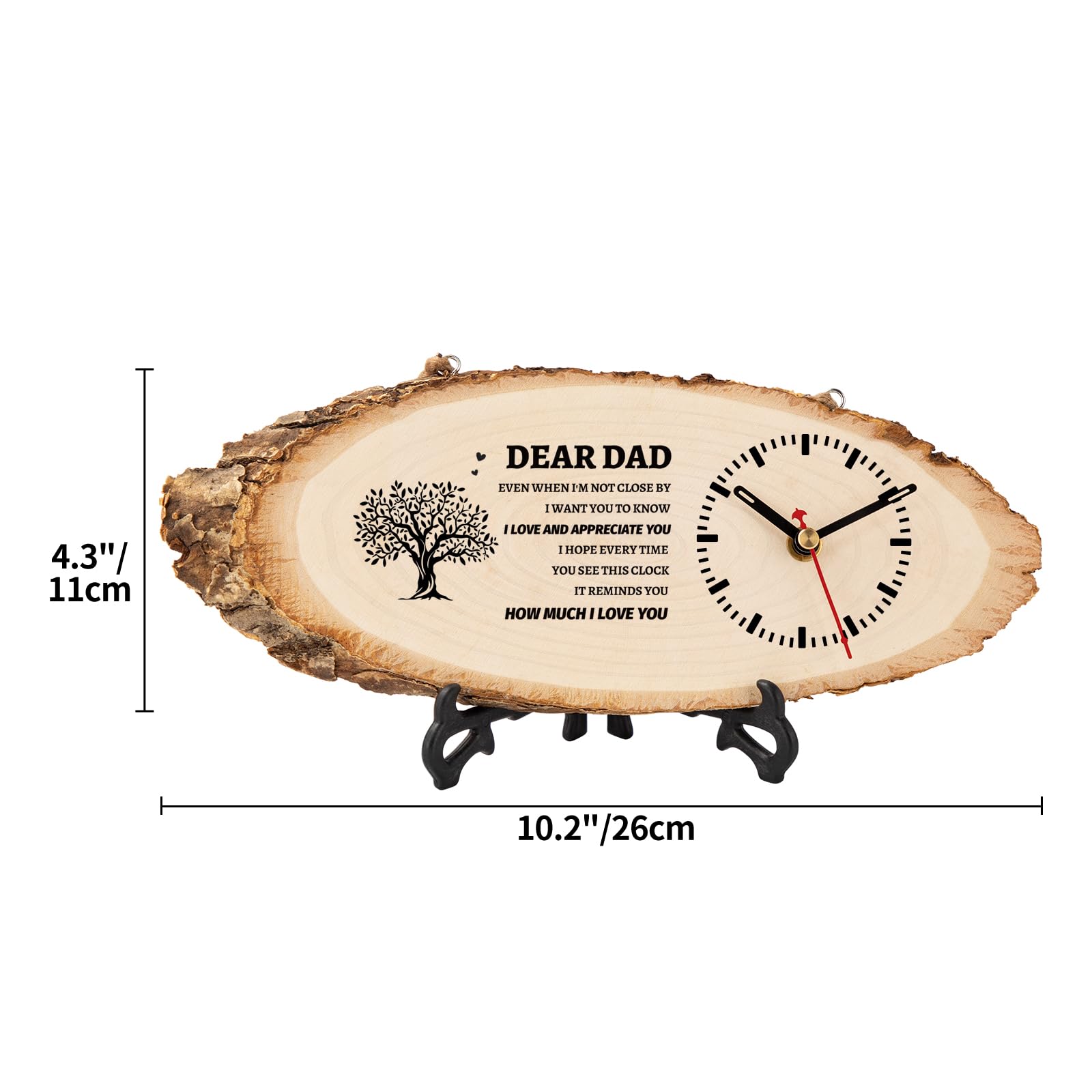 BeauGift Dad Gifts, for Dad from Daughter Son, Wooden Clock Gifts for Daddy, Birthday Gift Idea for Papa, Fathers Day Present from Child to My Dad