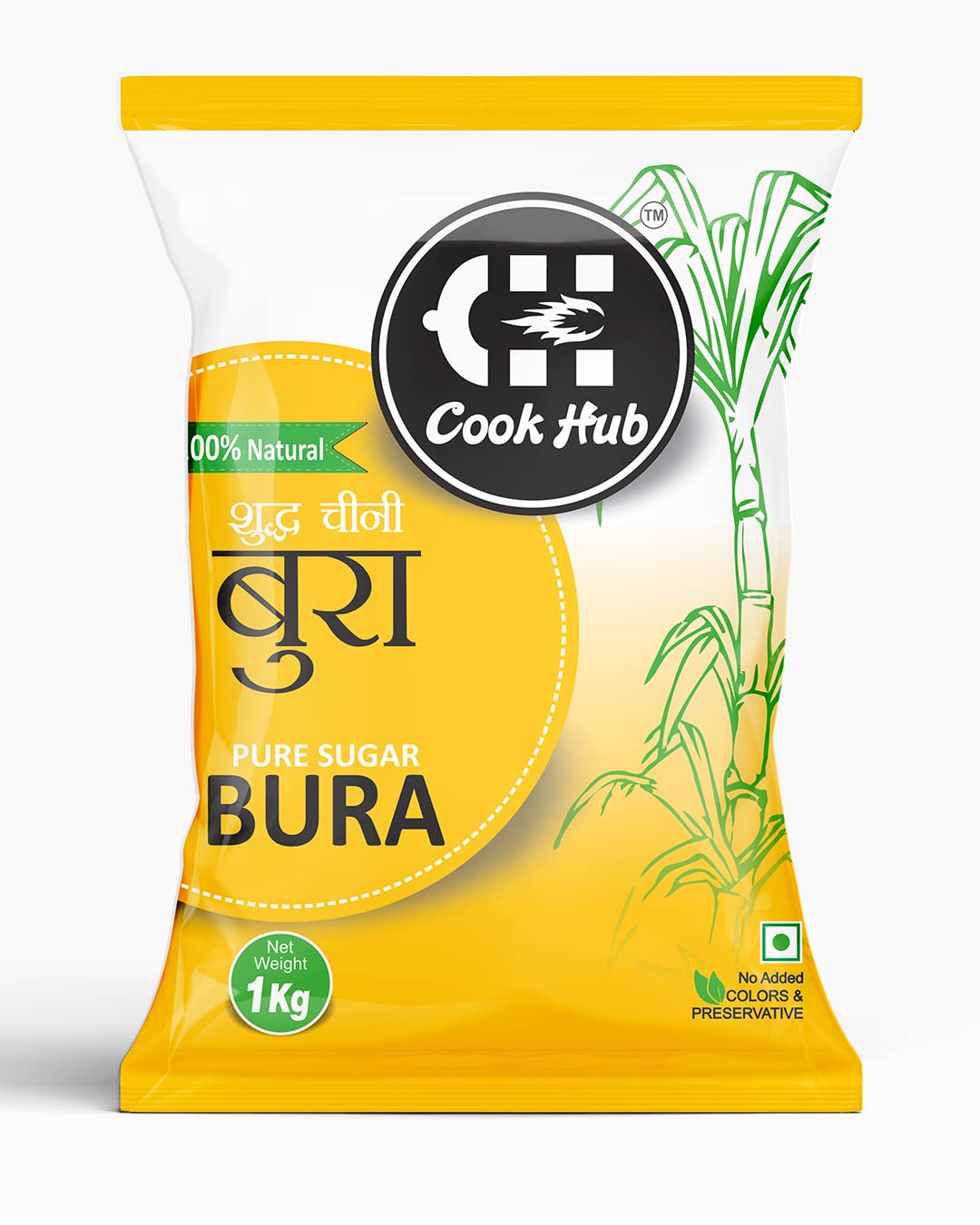 COOK HUB PURE SUGAR BURA I 100% Plant based Natural Sweetener Bura Sugar I Pure and Organic Classic Sulphur Less Sugar I Less Calories Sweetener White Bura sugar powder - 1000 gm