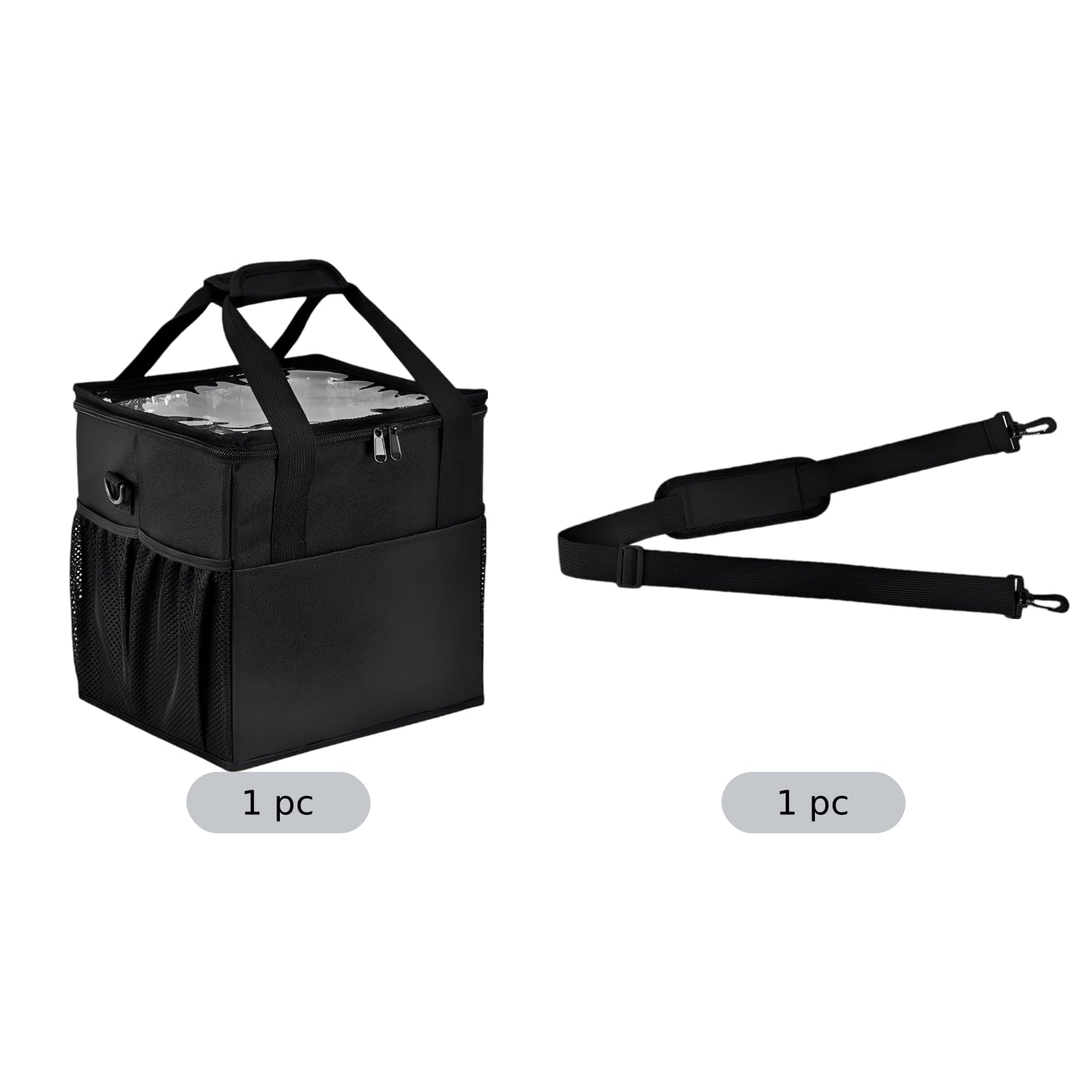 Sac isotherme pour boissons à 4 compartiments, sac porte-gobelets multi-compartiments, bandoulière rembourrée amovible et réglable, poignée supérieure, pour voyage, randonnée et usage quotidien