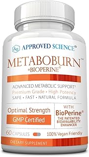 MetaboBurn - Metabolic Support - Green Tea and BioPerine - 60 Vegan Capsules - High-Potency Extract - 50% EGCG - Non-GMO, Soy-Free, Allergen-Free - 60 Capsules (Pack of 1)