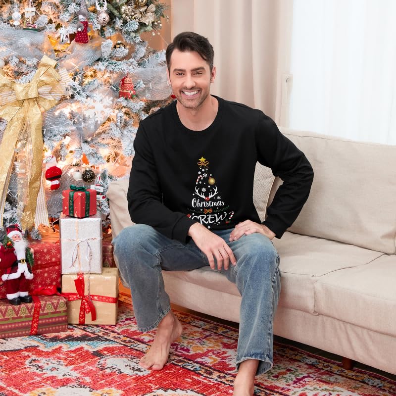 Men Crewneck Sweatshirt, Christmas Holiday Graphic Print Top - Image 4