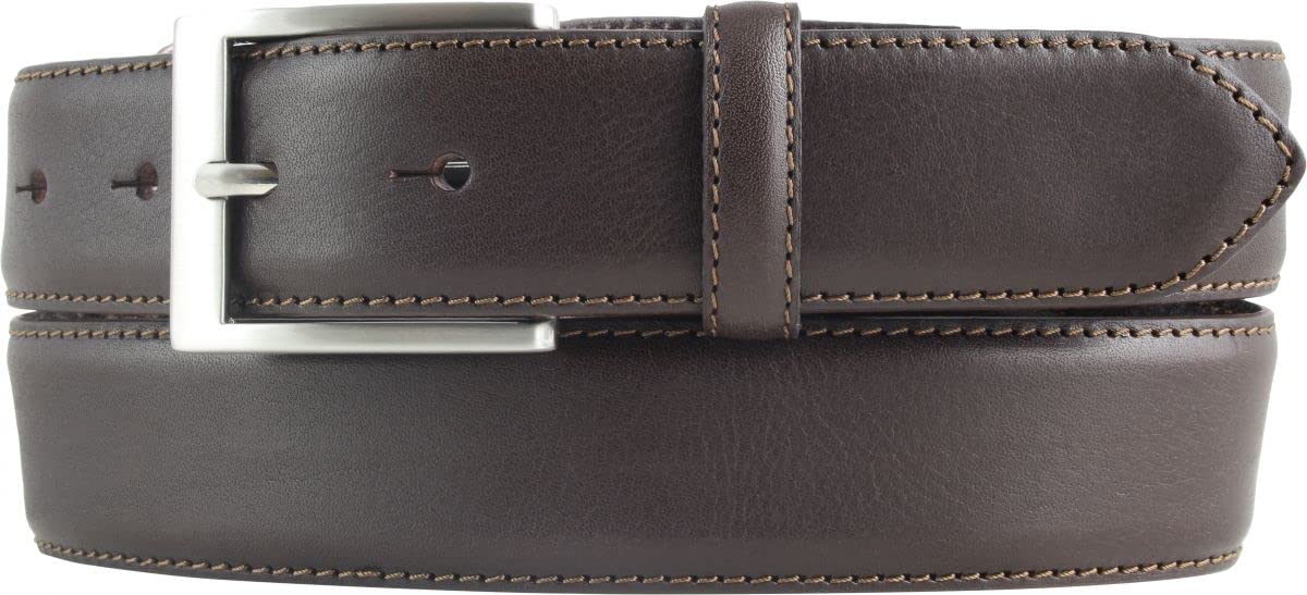 BELTINGER Hochwertiger Anzuggürtel aus Vollrindleder 3,5 cm | Bombierter Ledergürtel Herren 35mm | Business-Gürtel made in Italy